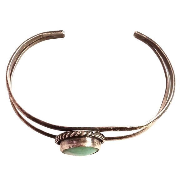 Navajo Dine Native American Turquoise Sterling Cuff (1306) - Picture 4 of 4